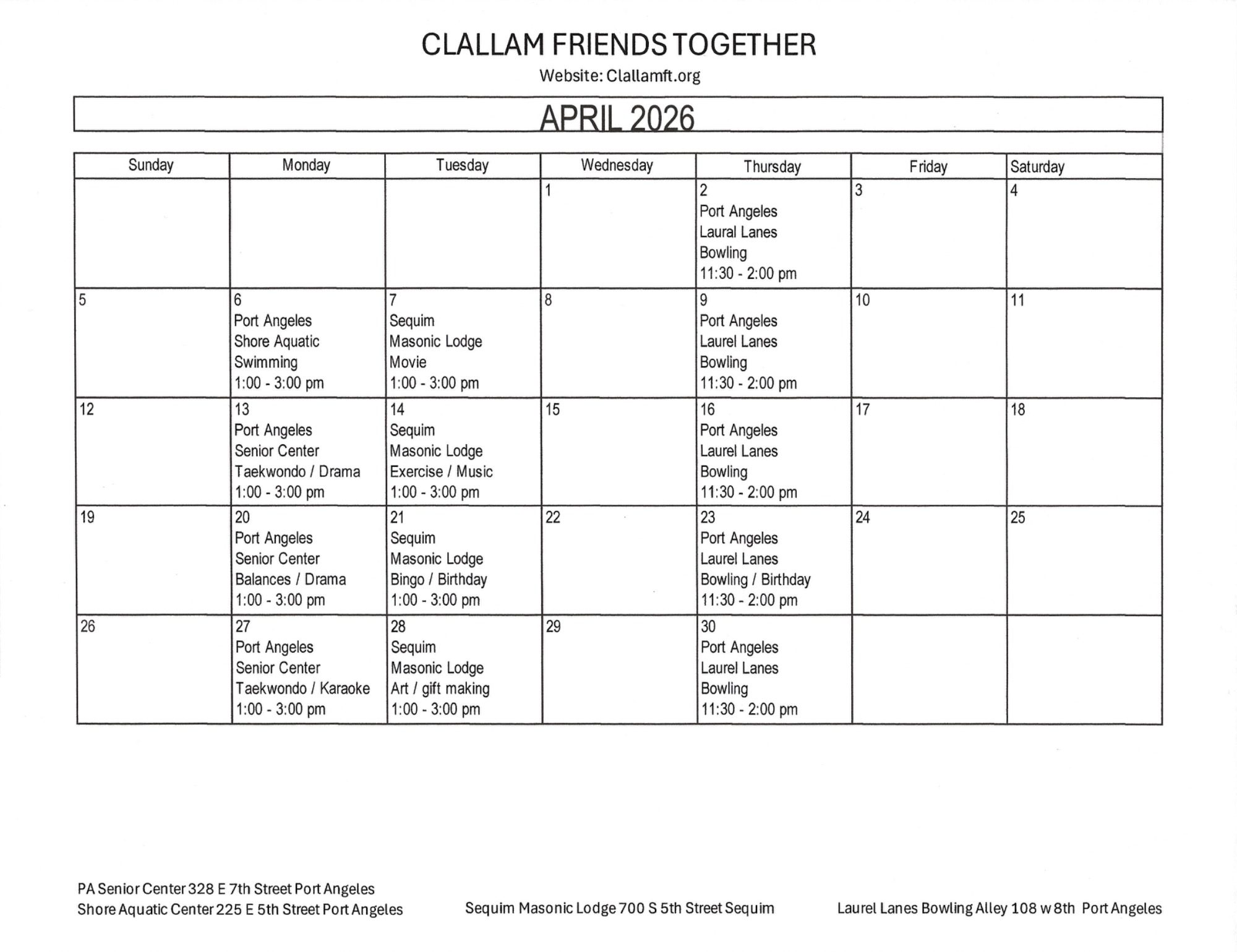 No birthday bingo on Oct 21